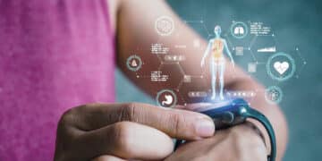 female with smartwatch wearable